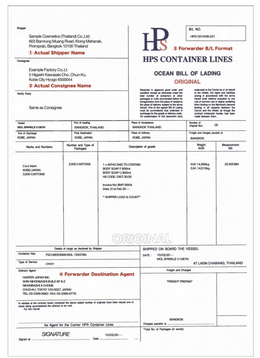 What Is Original B L Surrendered B L And Sea Waybill Explained About The Difference Of Each B L For Logistics フォワーダー大学 国際物流学科 タイキャンパス